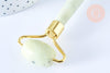 Rouleau de massage jade naturelle support or doré 14,3mm,outil auto-massage, x1 G7238