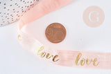 EP Ruban élastique rose doré LOVE EFJF 16mm,bracelet EVJF,ruban mariage, scrapbooking, 1/5/10 mètres G8306 (adn)