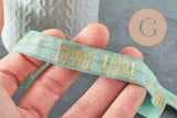 Ruban élastique vert or EFJF 16mm, bracelet EVJF,ruban mariage,fourniture créative, scrapbooking, x1 mètre (G8238)