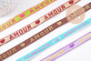 Ruban texte Amour 10mm, un ruban brodé de qualité pour travaux de couture ou création de bijoux, x1 mètre (G10267)