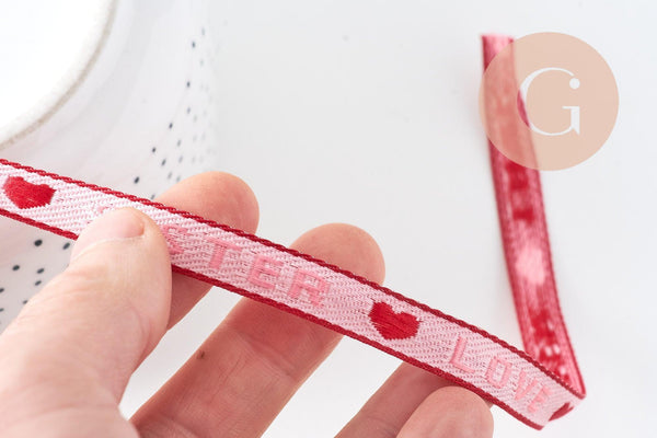 Ruban texte SISTER LOVE 10mm, x1 mètre (G10829)