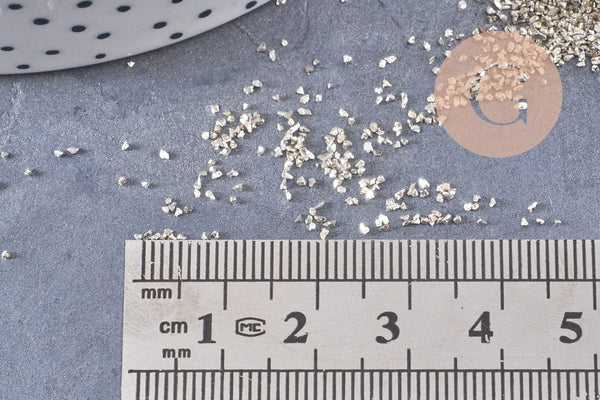 Sable argenté Embellissement verre pour résine époxy 1-1.5mm, x10gr (G7240)