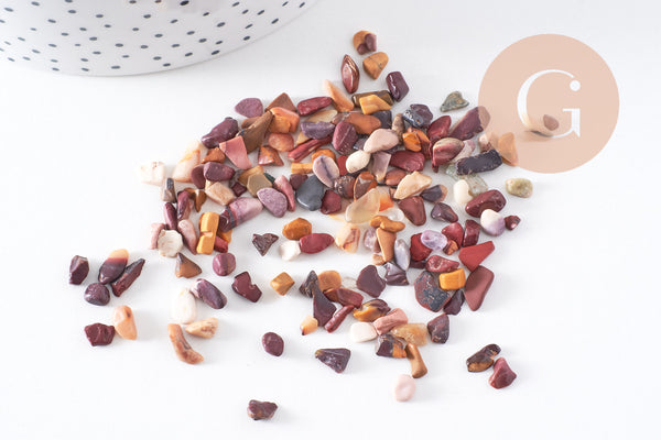 Sable chips pierre de sang naturelle brute roulée non percé, x20gr (G5220)