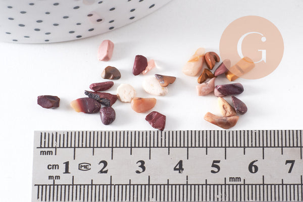 Sable chips pierre de sang naturelle brute roulée non percé, x20gr (G5220)