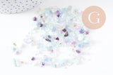 Sable chips pierre fluorite naturelle 3~10mm non percé, x20gr (G0233)