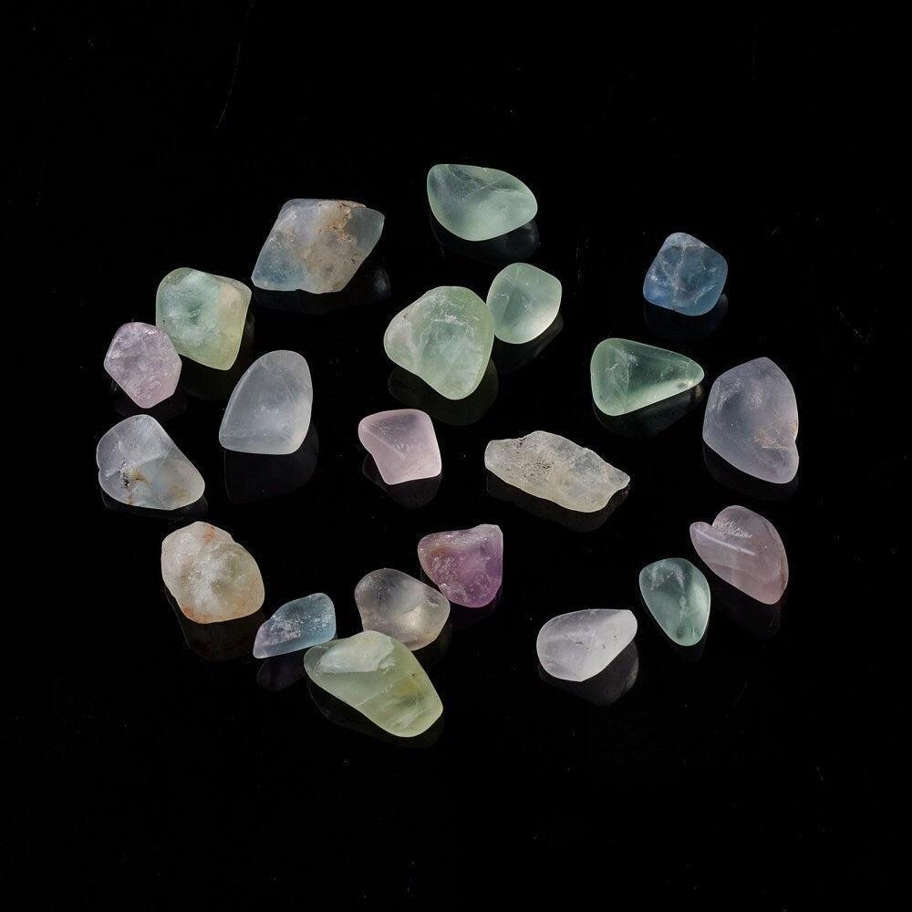 Sable chips pierre fluorite naturelle 5-10.5mm non percé, x20gr (G3498)