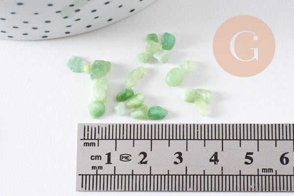 Sable chips pierre fluorite verte naturelle non percé, x20gr (G5203)