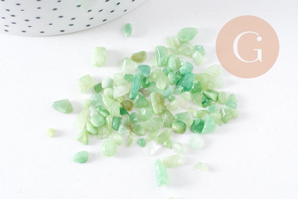 Sable chips pierre fluorite verte naturelle non percé, x20gr (G5203)