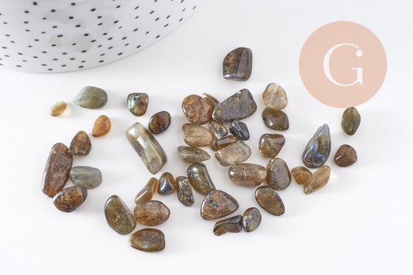 Sable chips pierre labradorite naturelle 8~21mm non percé, x20gr (G0262)