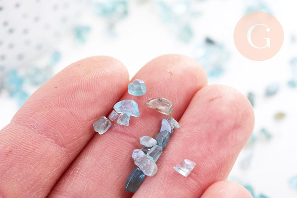 Sable chips pierre pépite apatite naturelle 2-12mm non percé, x20gr (G5787)