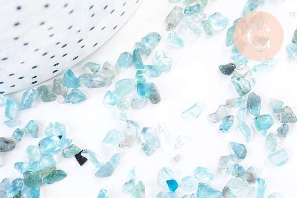 Sable chips pierre pépite apatite naturelle 2-12mm non percé, x20gr (G5787)