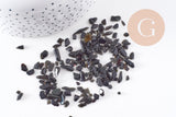 Sable chips pierres naturelle noire 3~5mm non percé, x20gr (G0227)