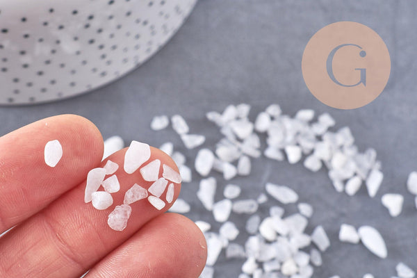 Sable phips jade naturel blanc non percé, x 20gr (G0250)