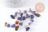 Sable pierre agate bleue naturelle brute roulée 8-19mm non percé,x20gr (G0396)