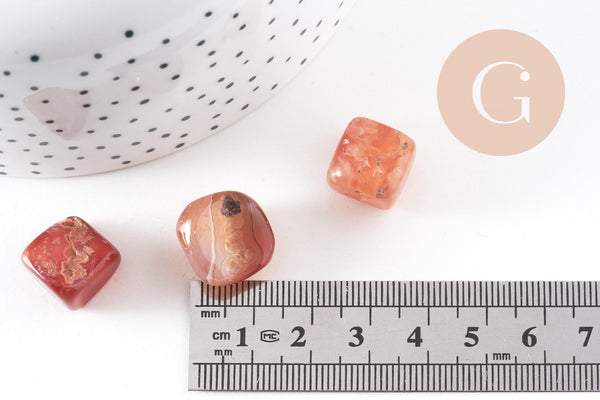 Sable pierre agate rouge naturelle brute roulée 10-16mm, x20gr (G5179)