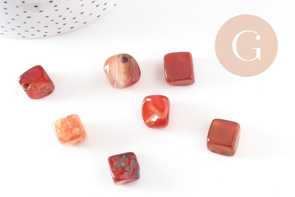 Sable pierre agate rouge naturelle brute roulée 10-16mm, x20gr (G5179)