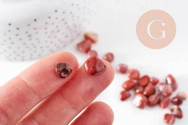 Sable pierre agate rouge naturelle brute roulée 6-16mm non percé, x20gr (G0399)