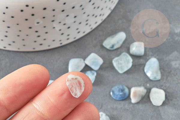 Sable pierre aigue-marine naturelle brute roulée 5-22mm non percé, x20gr (G0398)