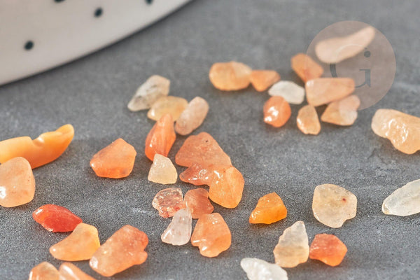 Sable pierre aventurine rouge naturelle 2~4mm non percé, x20gr (G0260)