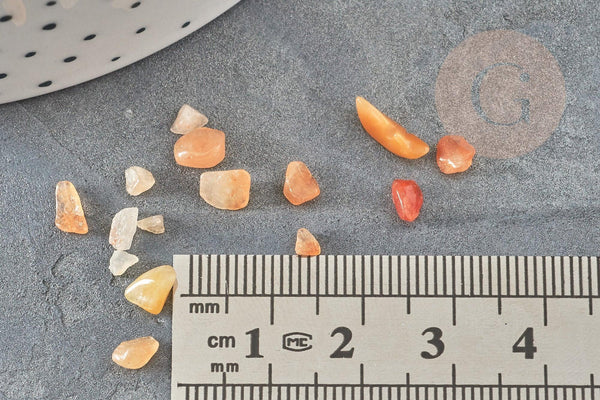 Sable pierre aventurine rouge naturelle 2~4mm non percé, x20gr (G0260)