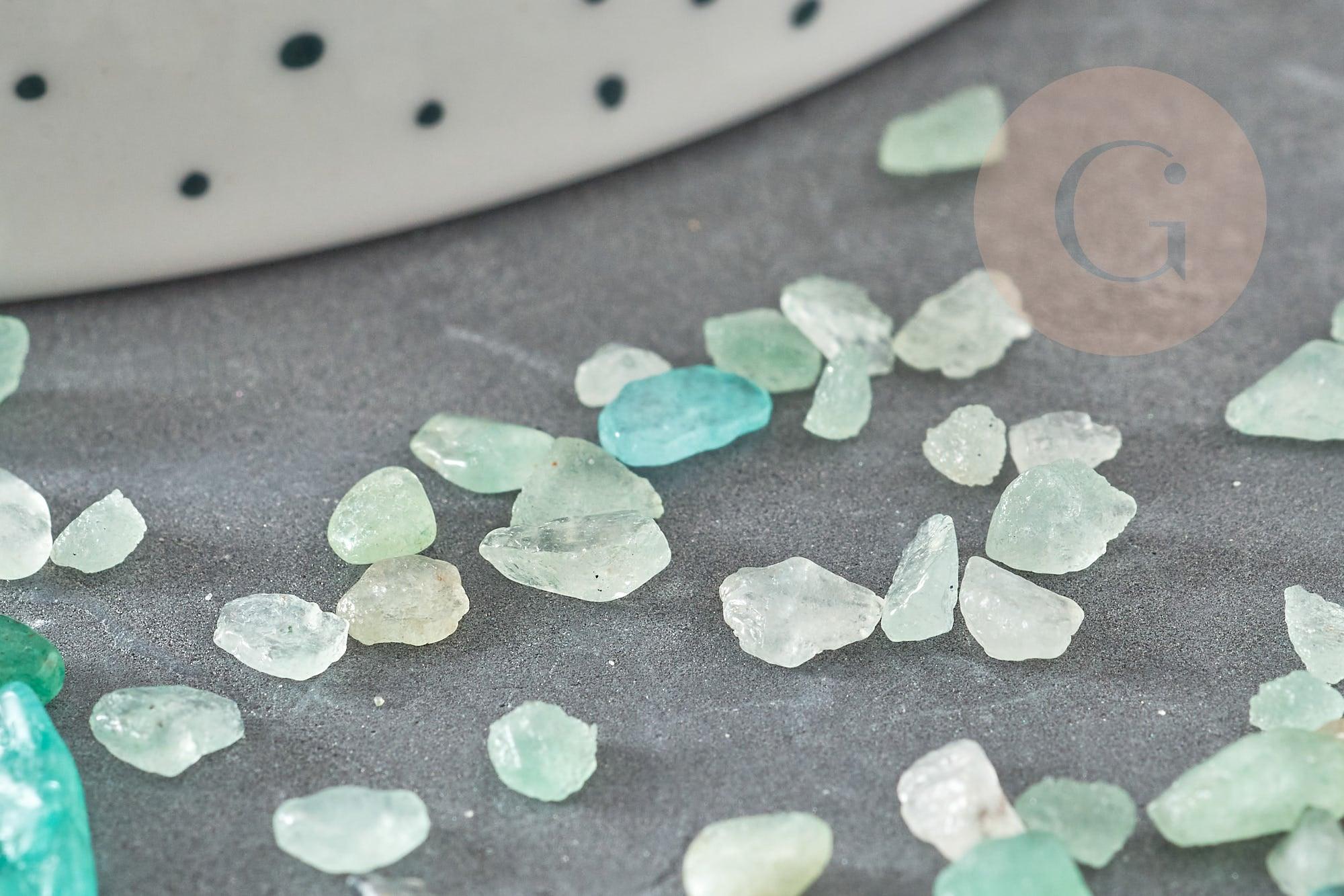 Sable pierre chips aventurine verte naturelle 2~8mm non percé, x20gr (G0229)