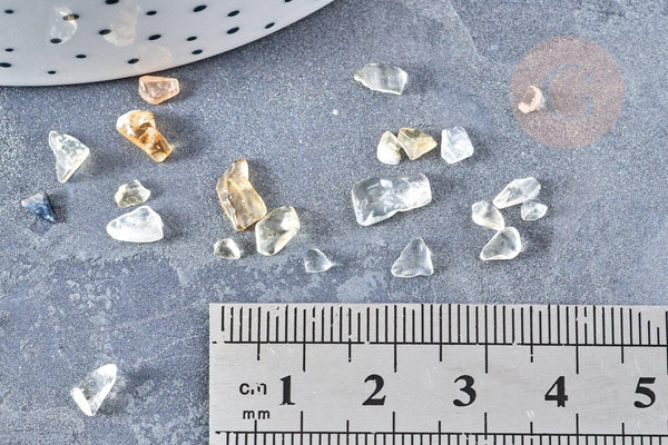 Sable pierre chips citrine jaune chauffée non percé, x20gr (G8534)