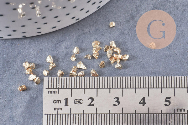Sable verre doré 1- 1.5mm non percé, x10gr (G0228)