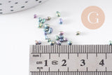 Sable verre gris irisé chips mineral 1~4mm non percé, x10gr (G1116)