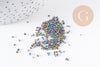 Sable verre multicolore irisé chips mineral 1-4mm non percé, x10gr (G1936)