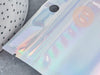 Sacs zippé plastique rectangle gris holographique 14.9x10.5cm, x5 (G8757)