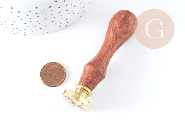 Sceau en métal Feuille laiton or doré cire à cacheter 25mm ,personnalisation invitations DIY x1 G8946