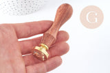 Sceau en métal Feuille laiton or doré cire à cacheter 25mm ,personnalisation invitations DIY x1 G8946