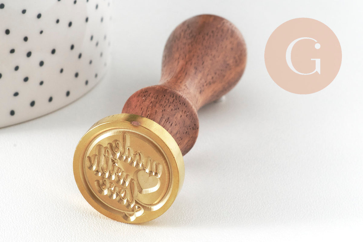 Made with Love Metal Seal for Sealing Wax, DIY Wedding Invitations Personalized Seals, x1 G4943