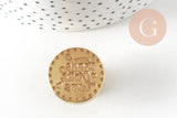 Sceau en metal Made with Love pour cire à cacheter,fourniture création de sceaux personnalisés invitations de mariage DIY, x1 G4949-Gingerlily Perles