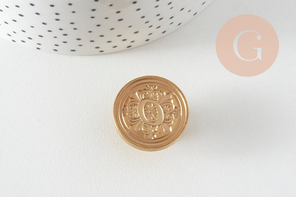 Metal seal letter O sealing wax, DIY invitations personalization, 25mm x1 G7746