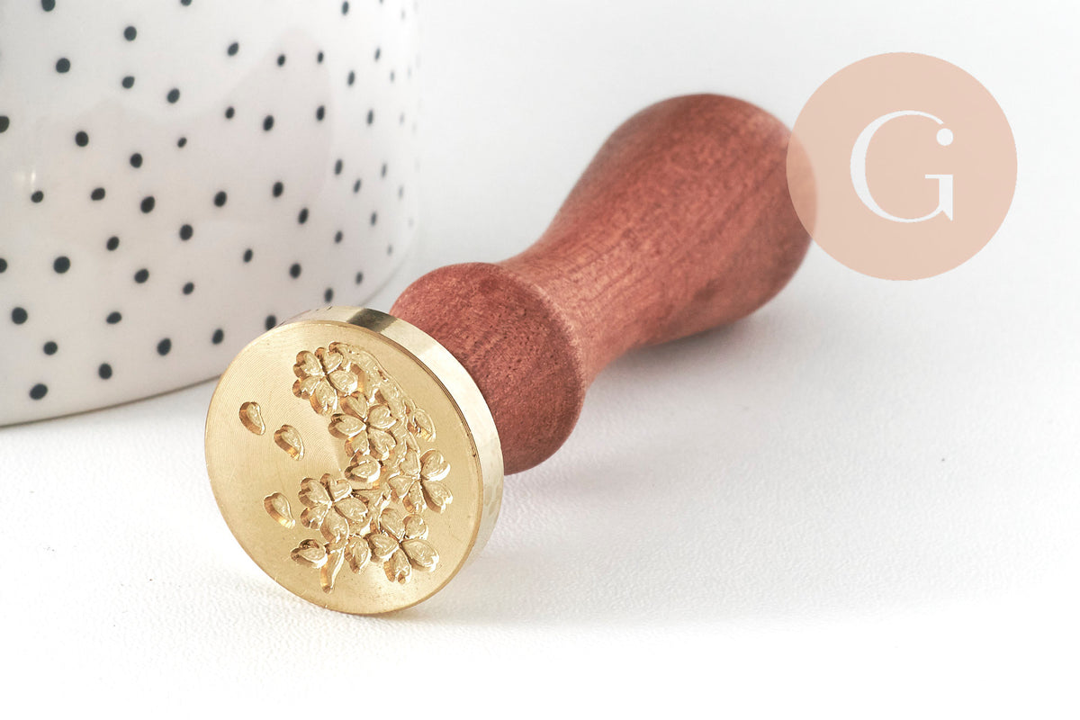 Metal seal Flowers sealing wax, a supply for creating personalized seals for DIY wedding invitations, 25mm x1 G4953