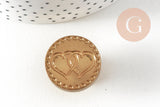Metal seal intertwined hearts sealing wax, supply for creating personalized seals, DIY wedding invitation, 25mm x1 G4723