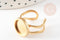 Support bague réglable pour cabochon 12mm acier doré inoxydable, x1 (G4312)