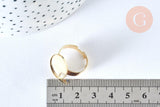 Support bague réglable support cabochon ovale 18x13mm acier doré x1 (G6801)