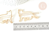 Support barrette chat clip métal doré 55mm, x1 (G7739)