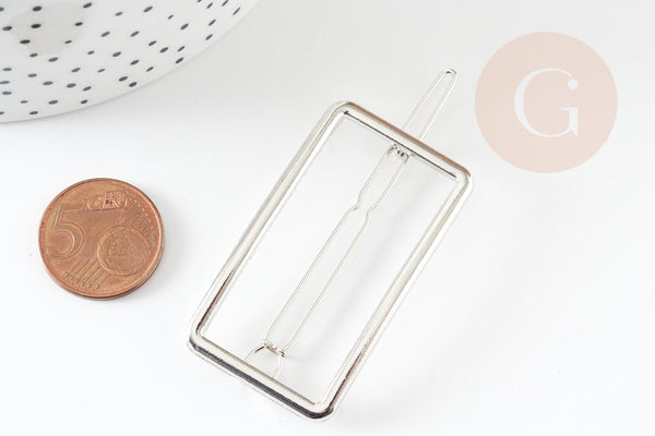 Support barrette clip rectangle zamac platine 55mm, x1 (G9315)