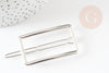 Support barrette clip rectangle zamac platine 55mm, x1 (G9315)
