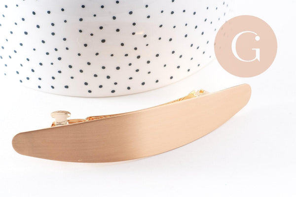 Support barrette clip zamac doré ovale 100mm, x1 (G10160)