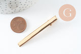 Support barrette pince doré 60mm, x2 (G3314)