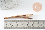 Support barrette pince doré 60mm, x2 (G3314)