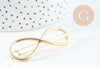 Support barrette signe infini clip zamac doré 65x21mm, x1 (G10746)