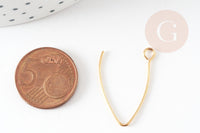 Support boucle crochet acier 304 inoxydable doré IP 26mm, x4 (G9284)