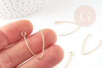 Support boucle crochet acier 304 inoxydable doré IP 26mm, x4 (G9284)