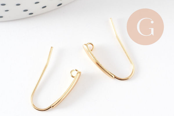Support boucle crochet acier inoxydable 304 doré 18.5mm, x2 (G9343)