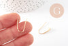 Support boucle crochet acier inoxydable 304 doré 18.5mm, x2 (G9343)